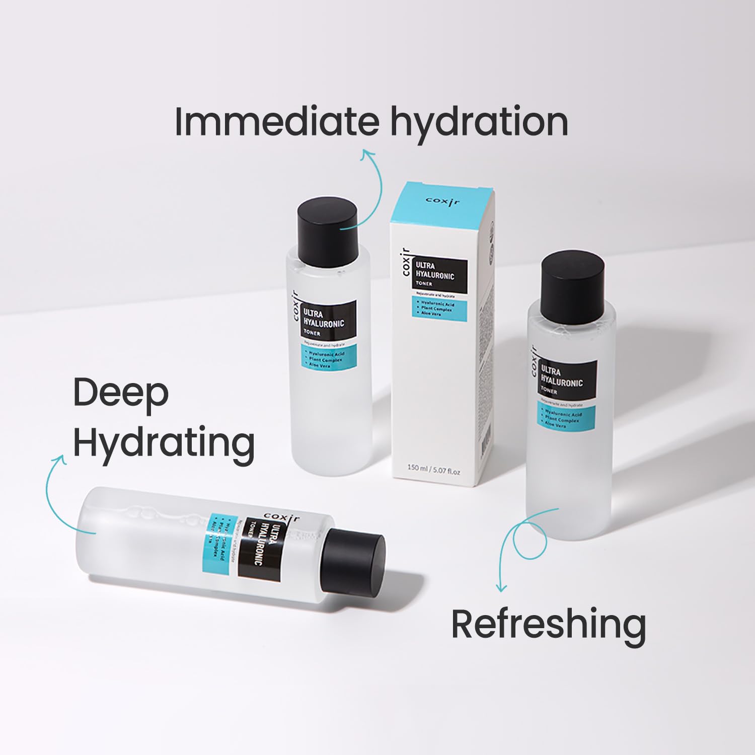 Coxir Ultra Hyaluronic Toner for Intensive Hydration 150ml(5.07 oz) | HYDRATION-14-Complex| Paraben Free, Cruelty Free, Korean Skin Care