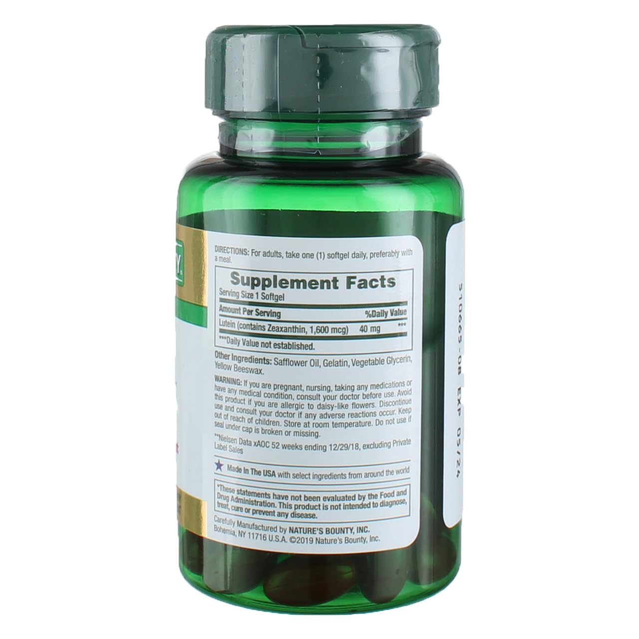 Nature's Bounty Lutein Softgels, 30 count (Pack of 2)