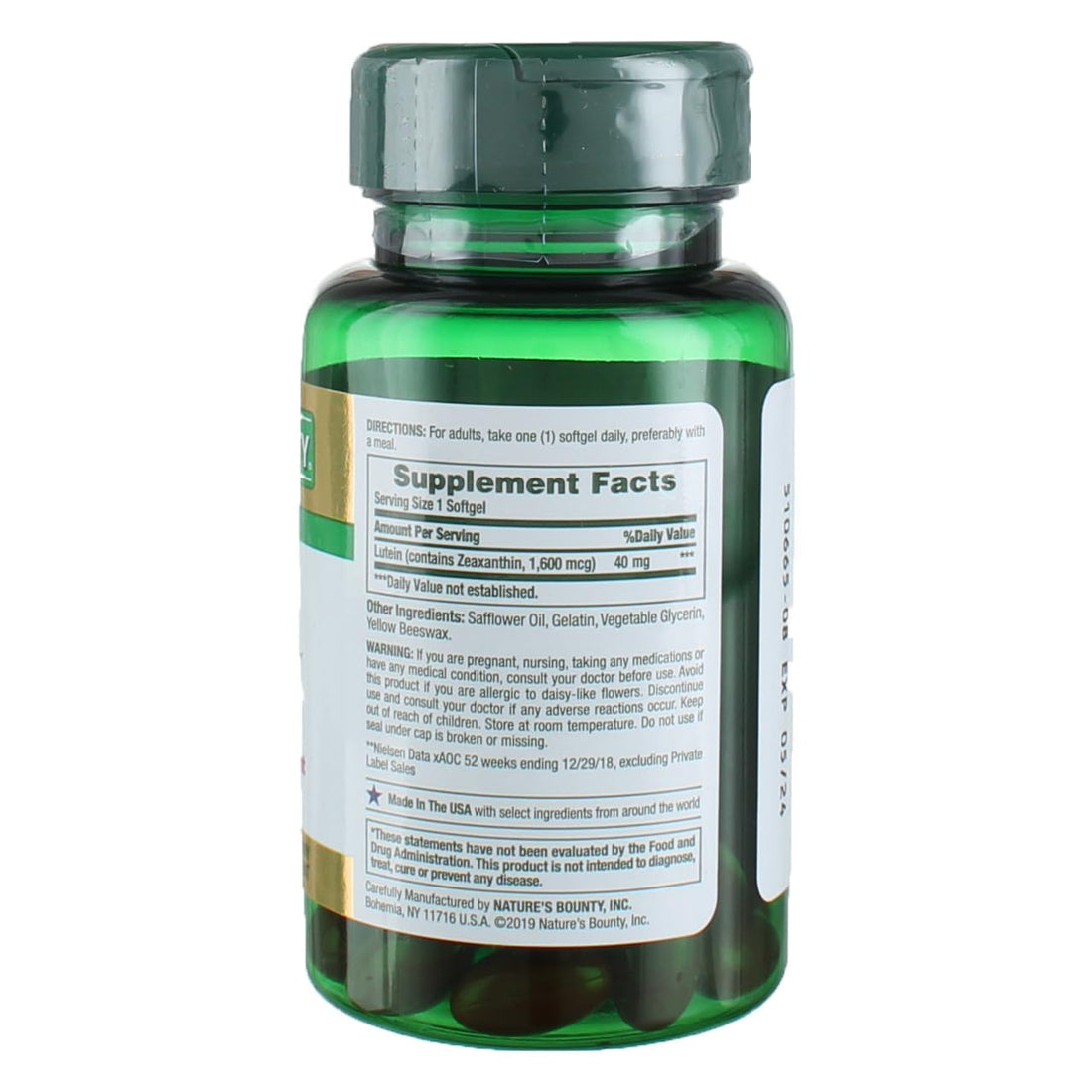 Nature's Bounty Lutein Softgels, 30 count (Pack of 2)