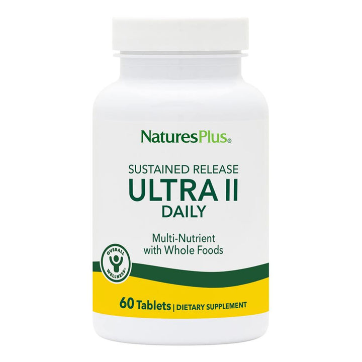 NaturesPlus Ultra II Multivitamin, Sustained Release - 60 Vegetarian Tablets - Daily Whole Food Vitamin & Mineral Supplement for Overall Health - Natural Energy Booster - 60 Servings