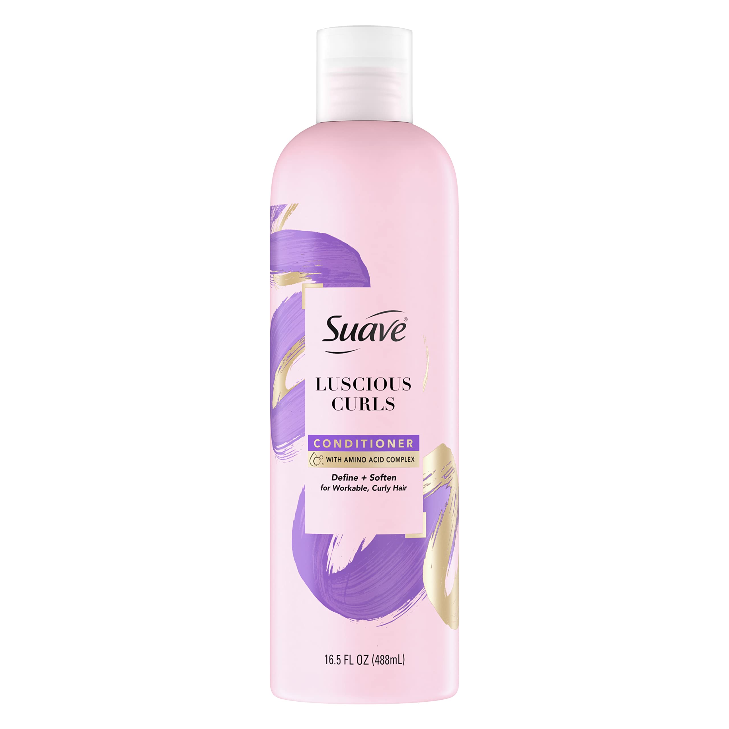 Suave Pink Luscious Curls Conditioner For Luscious Curls Curls Defining Curl Conditioner With Amino Acid Complex 16.5 oz