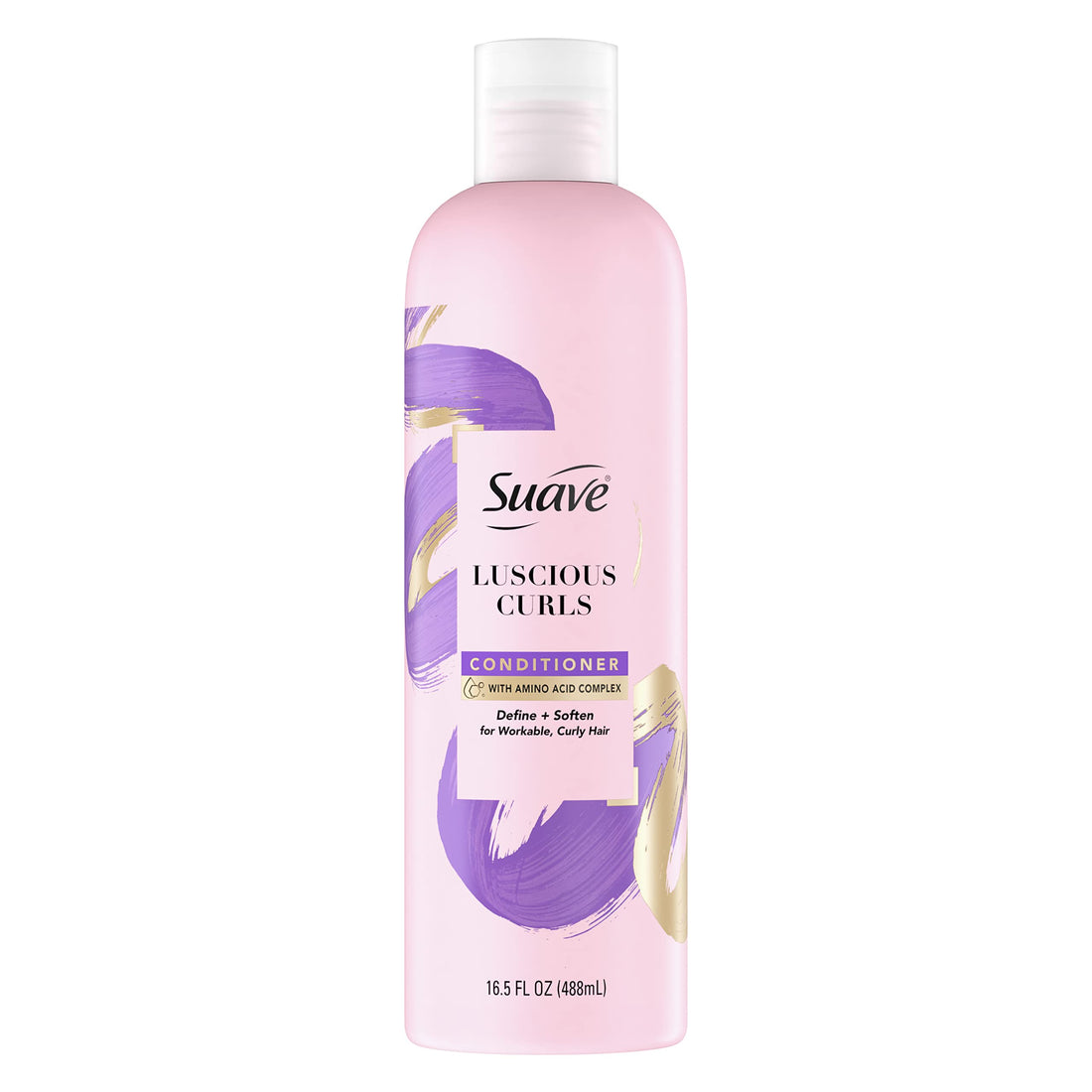 Suave Pink Luscious Curls Conditioner For Luscious Curls Curls Defining Curl Conditioner With Amino Acid Complex 16.5 oz