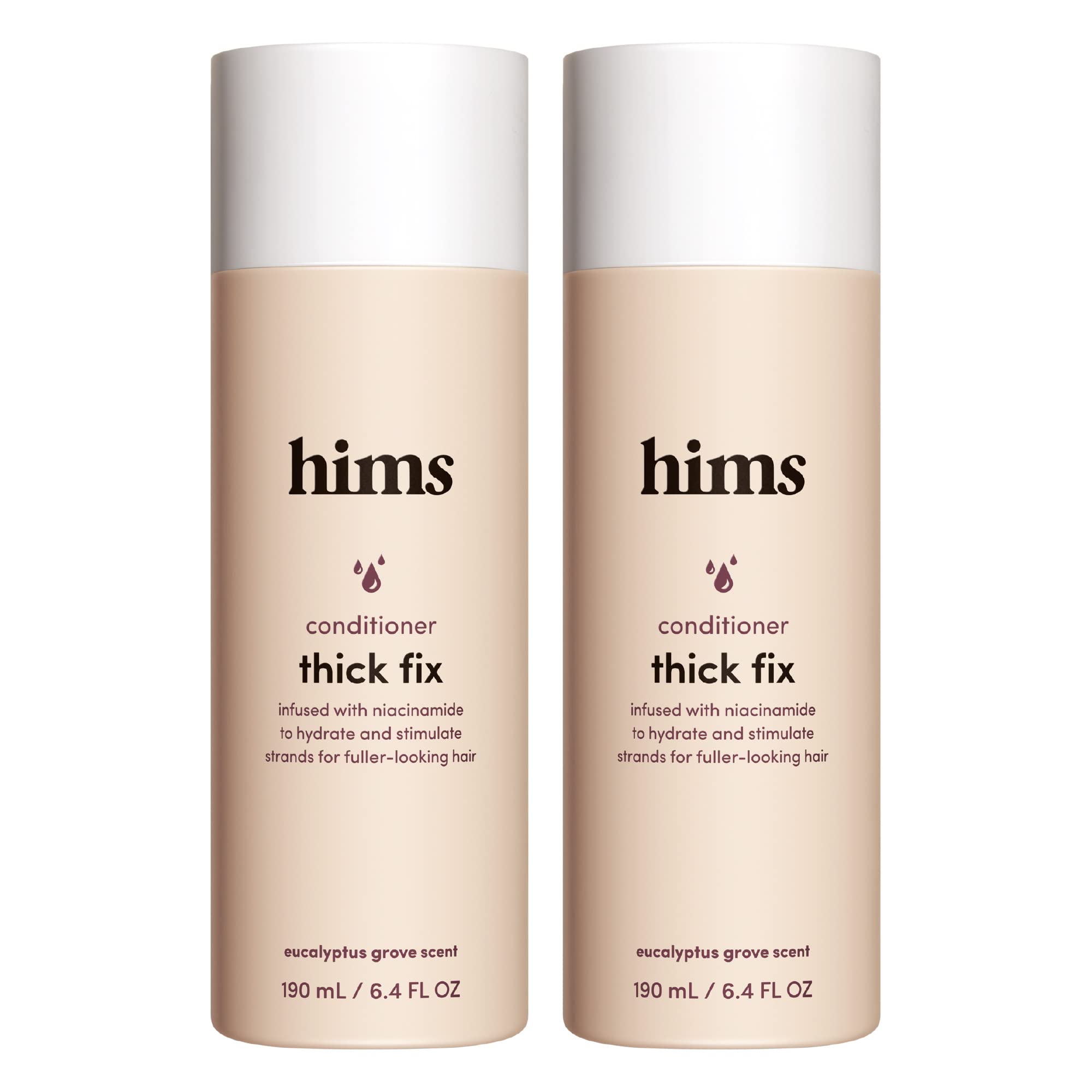 hims Thick Fix Hair Thickening Conditioner for Men, 2 Pack - Hair Loss Conditioner with Niacinamide - No Parabens or Sulfates, Vegan and Cruelty Free - Eucalyptus Grove - 2 x 6.4 fl oz