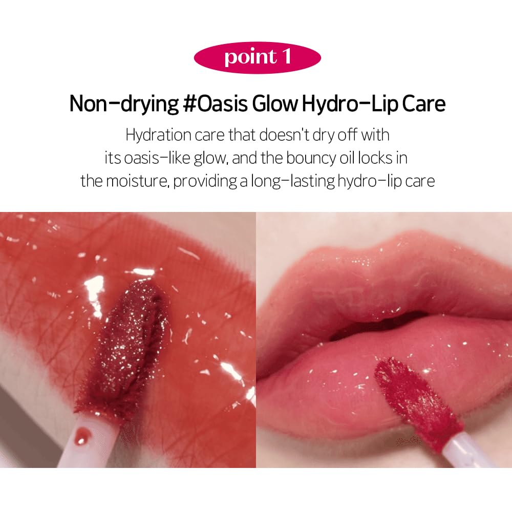 ETUDE Over Glowy Tint #7 Coco Plum | Non-Sticky Vegan Lip Tint | Moisturized & Long-lasting Lip Gloss | Daily Lippies for Dry Lips | K-beauty