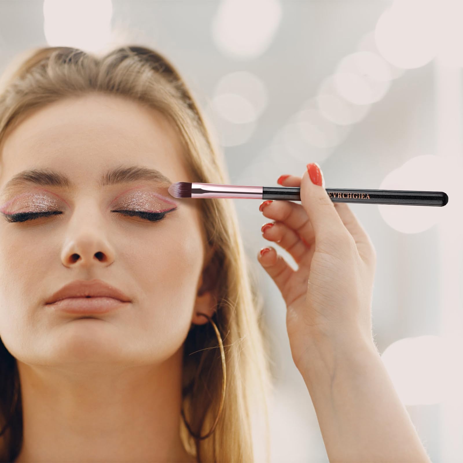 Eye Makeup Brush Set, 6 Pcs Professional Blending Eyeshadow Makeup Brushes for Concealer Eyebrows Eyeliner, Soft Hairs & Wood Handle (black and rose gold)…