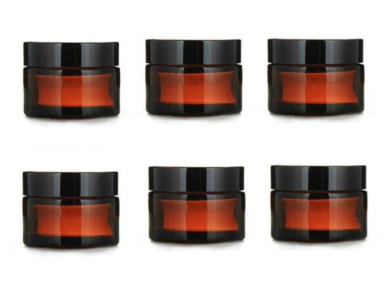 Ericotry 10Ml: 6Pcs 10Ml Amber Glass Jar Empty Refillable Cosmetic Face Cream Lip Balm Storage Jars Bottle Container Pot with Liners and Screw Black Lid for Make Up Essential Oils Lotion
