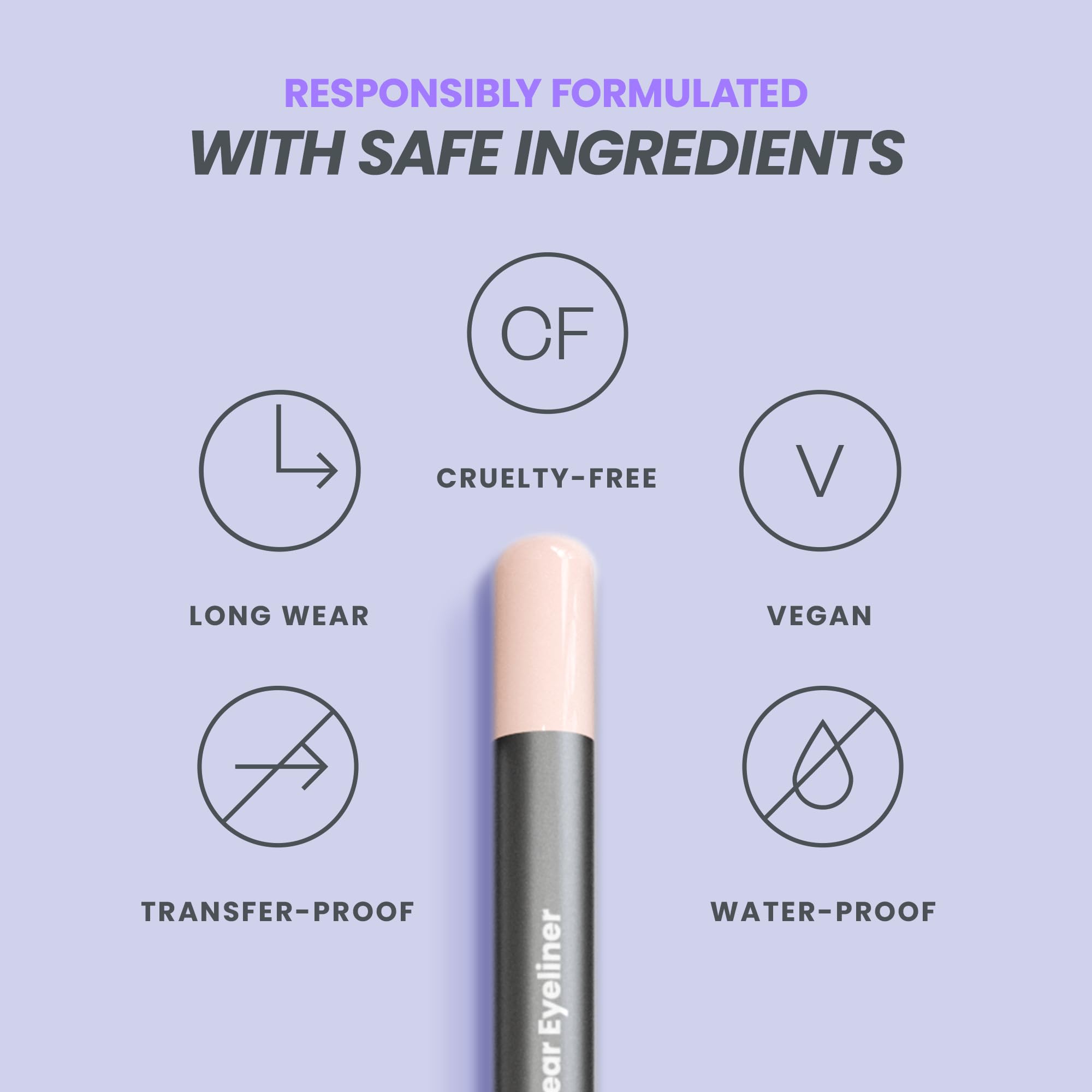 Wonderskin 1440 Longwear Pink Eyeliner Pencil, 3 Pack - Waterproof, Sharpenable Eyeliner Pencil & Smudge Proof Pink Eye Liner Pencils (Icing)