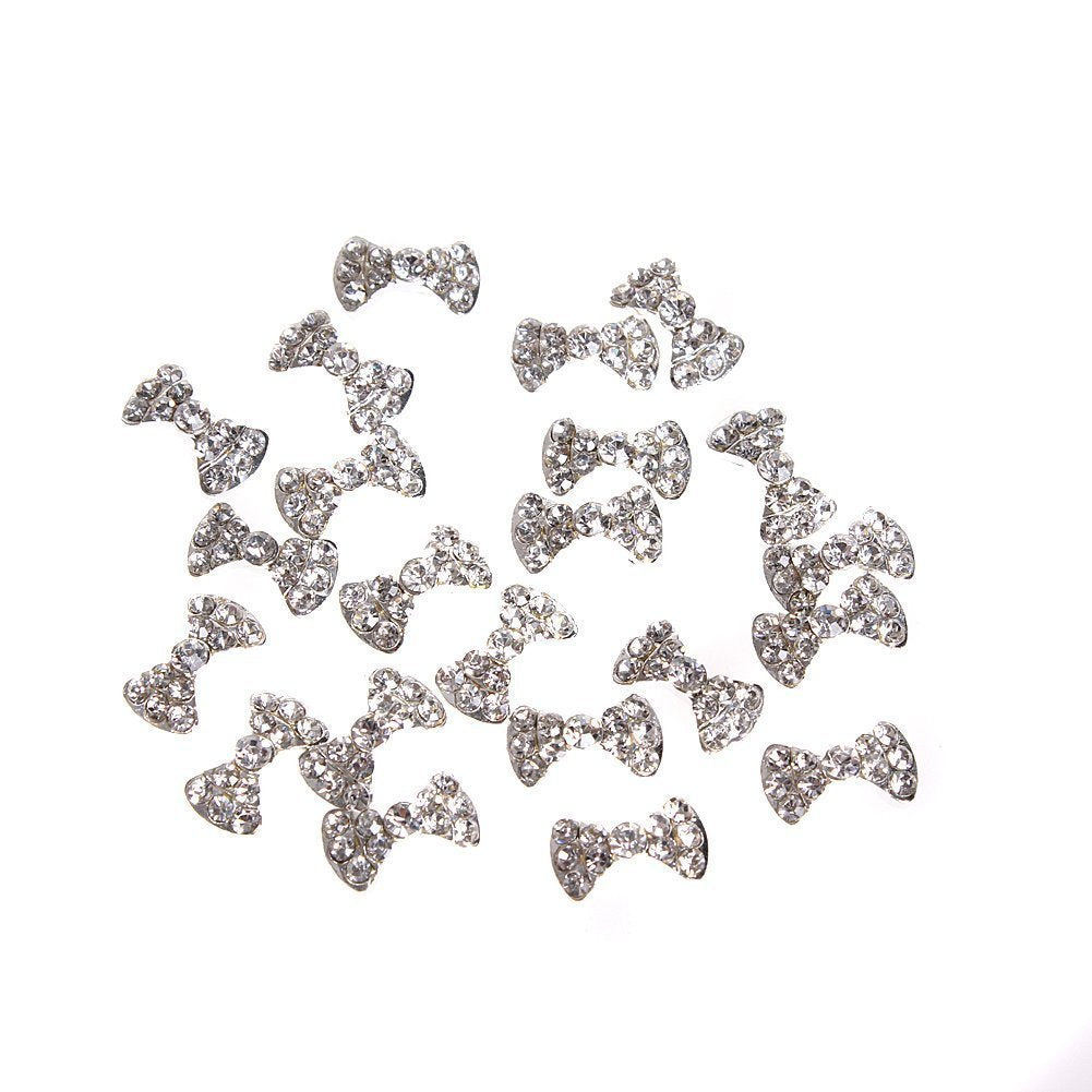 GBSTORE 20 Pcs Special Charming 3D Nail Art Designs Nail Art Bow Tie Alloy Rhinestones DIY Decoration by GBSTORE