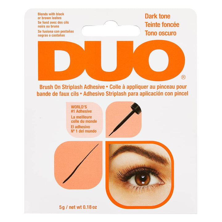 DUO Brush-On Lash Glue - Dark Tone, Waterproof Strip Lash Adhesive, Long-Lasting Eyelash Glue for Clusters & Strip Lashes, 0.18 oz, 1 Pack