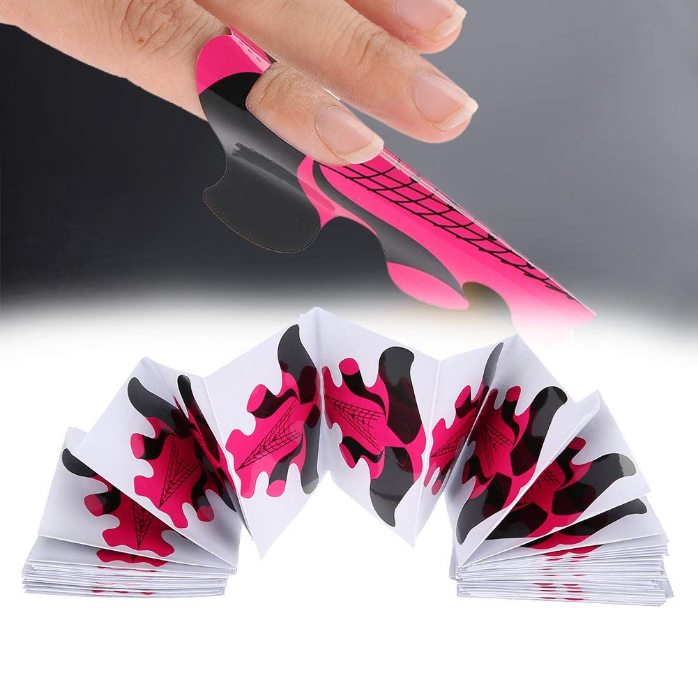 Rotekt 100pcs Nail Forms for Nail Extension UV Builder Gel Paper Tray Nail Art Accessories