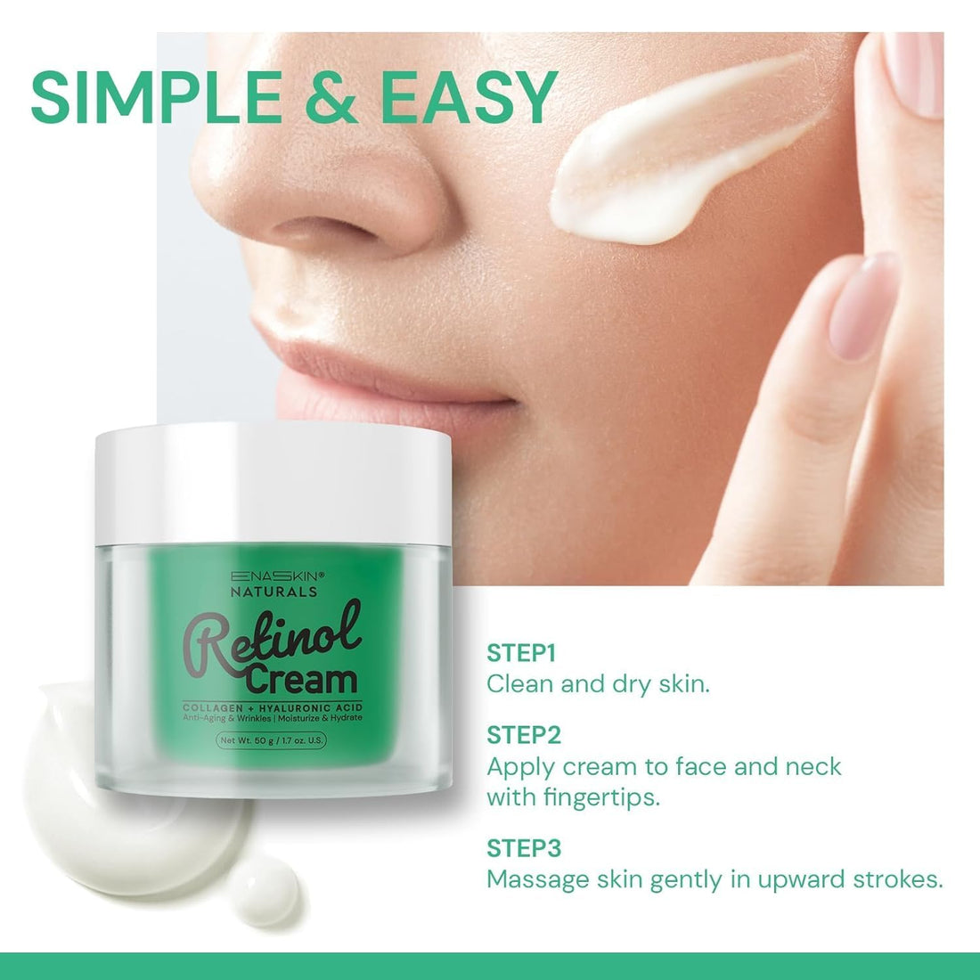 Retinol Cream for Face: Anti-Wrinkle Moisturizer for Deep Wrinkles, Dry Skin & Neck Firming for Men & Women
