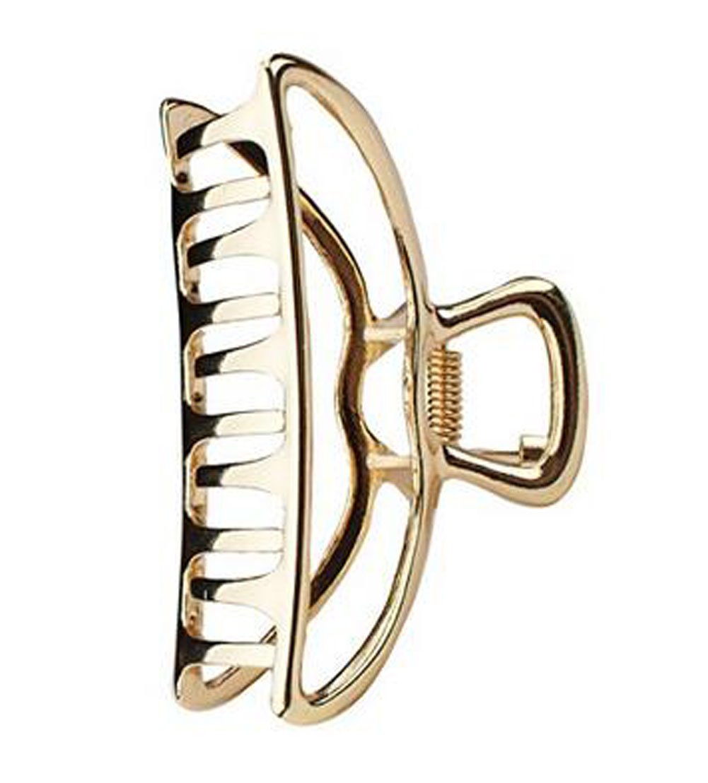 Suoirblss Vintage Metal Claw Hair Clip Women Fashion Retro Hair Catch Barrette Hair UpdoClaw Clip Jaw Clips for Thick Hair (Gold)