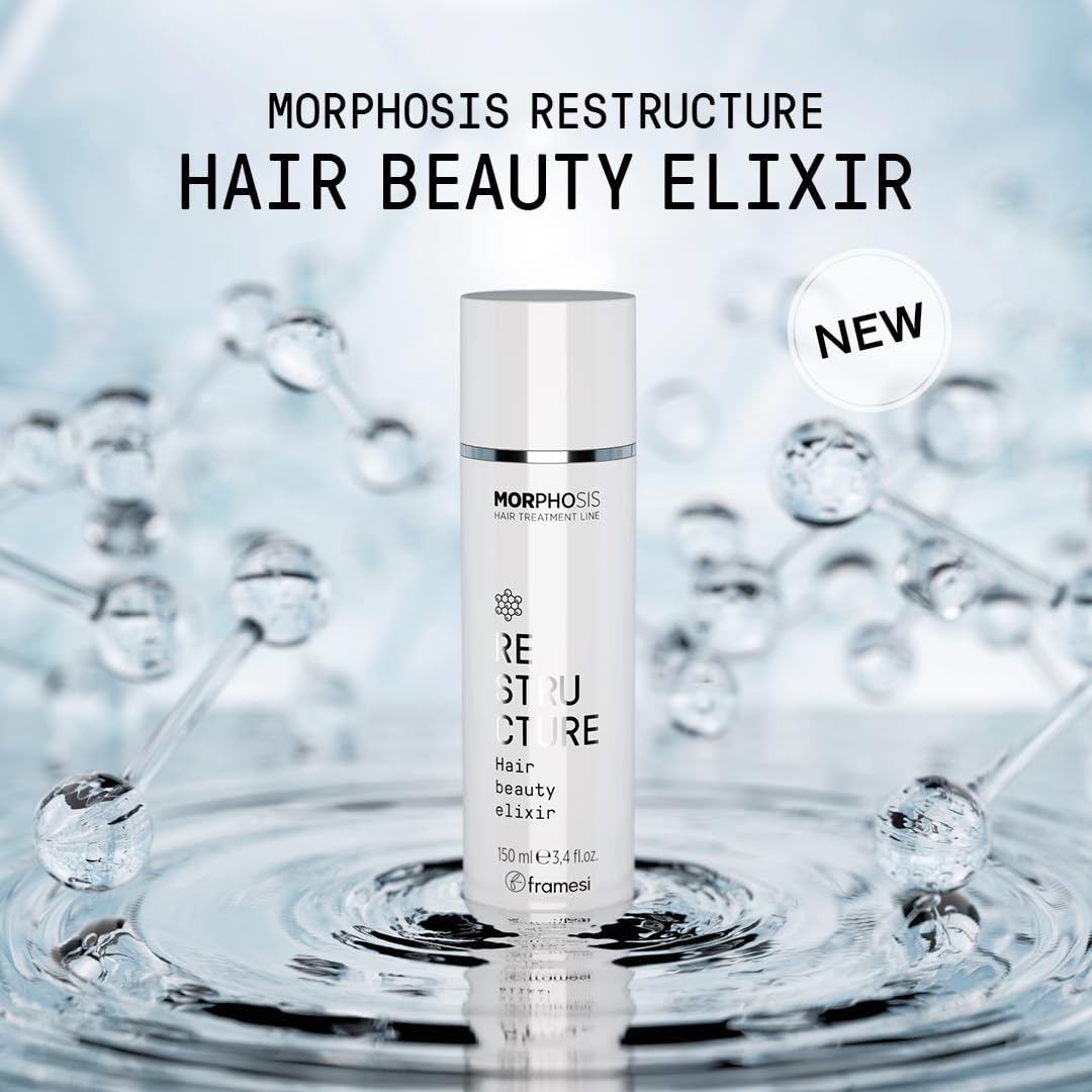 FRAMESI Morphosis Restructure Hair Beauty Elixir 5.1 fl oz, 5-Minute Weightless Mask, Repairing Conditioner, Natural Ingredients, Color Safe