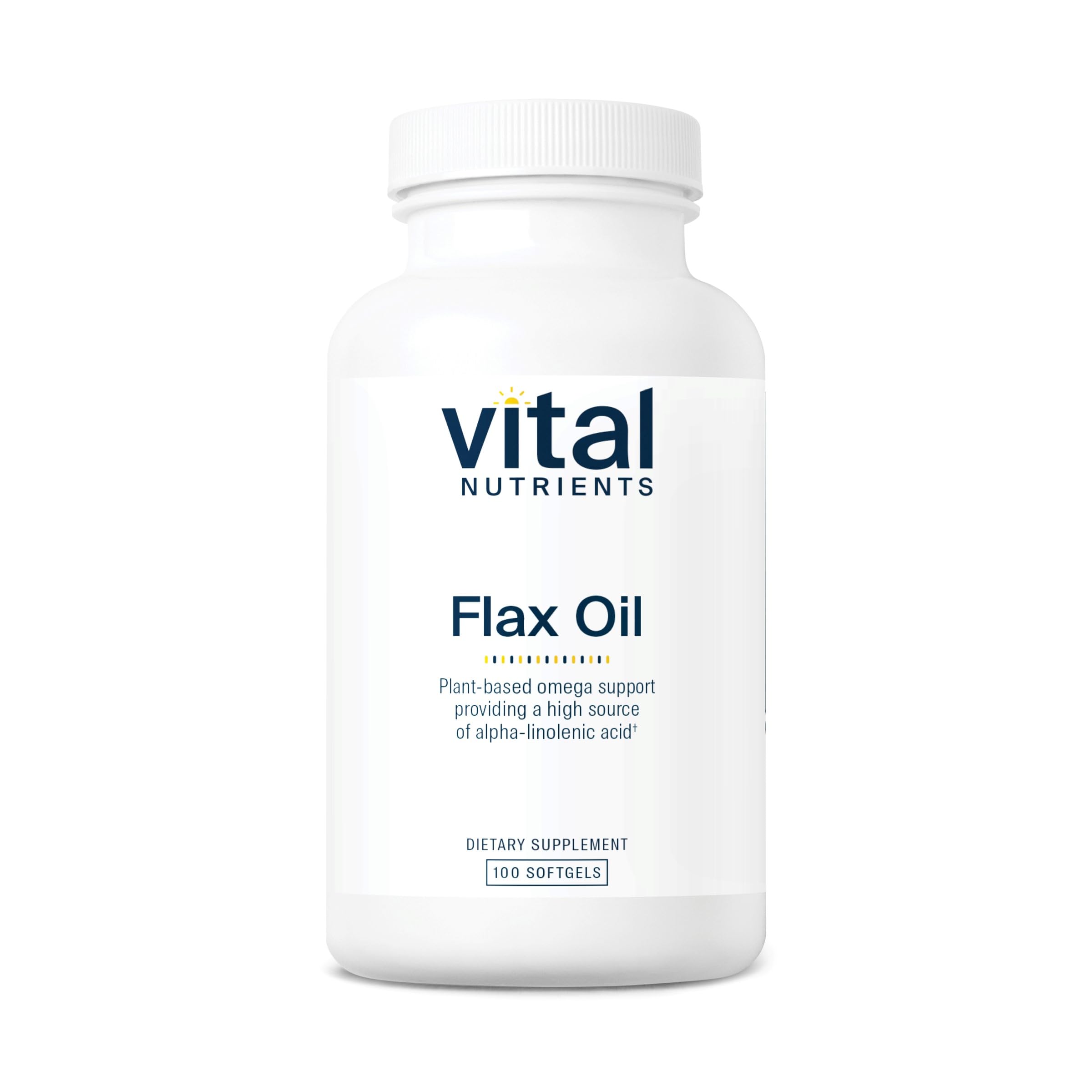 Vital Nutrients Flax Seed Oil 3000mg | Cold Pressed Flax Oil with high Concentration of ALA for Heart Health* | Gluten, Dairy and Soy Free | Non-GMO | 100 Softgels
