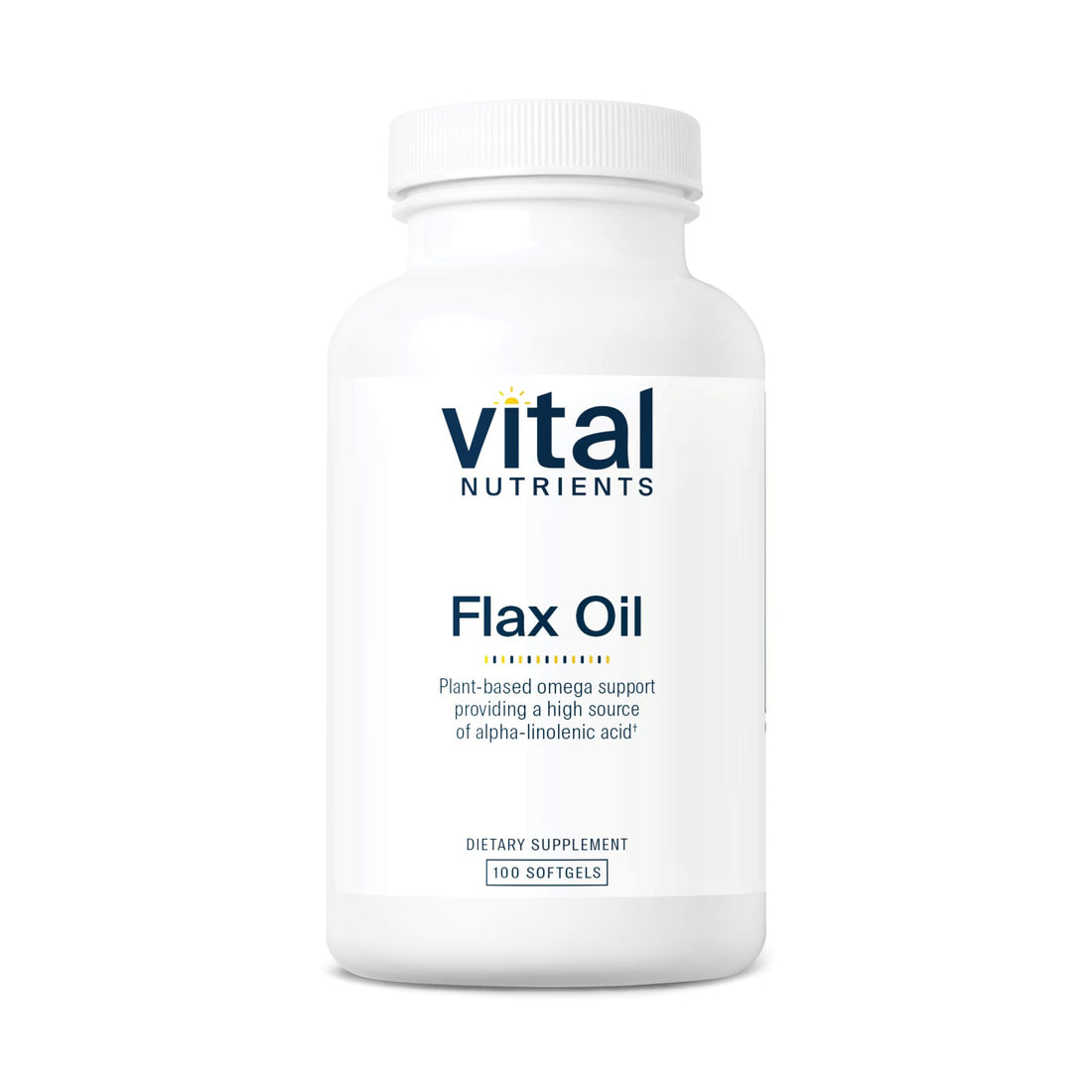 Vital Nutrients Flax Seed Oil 3000mg | Cold Pressed Flax Oil with high Concentration of ALA for Heart Health* | Gluten, Dairy and Soy Free | Non-GMO | 100 Softgels