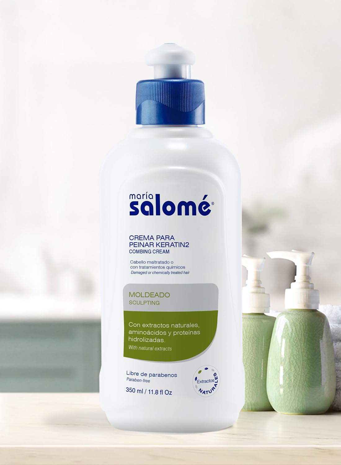 Maria Salome Maria Salome Crema para Peinar Keratin2 Sin Sal Leave in Conditioner 350ml 11.8 fl Oz