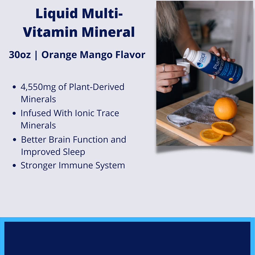 Trace Minerals Liquid Multi Vitamin-Mineral - Aid Body Mineral Health - Vitamin & Mineral Liquid Supplement - Supports Healthy Bones & Muscles - Natural Orange Mango, 30 fl oz (30 Servings)
