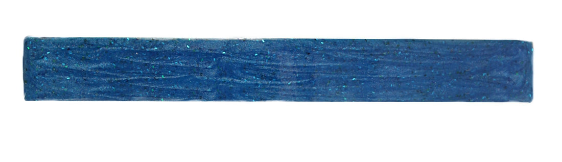 Blue Enamel : Caravan Metal Automatic Tight Barrette Decorated French Hand, Blue Enamel