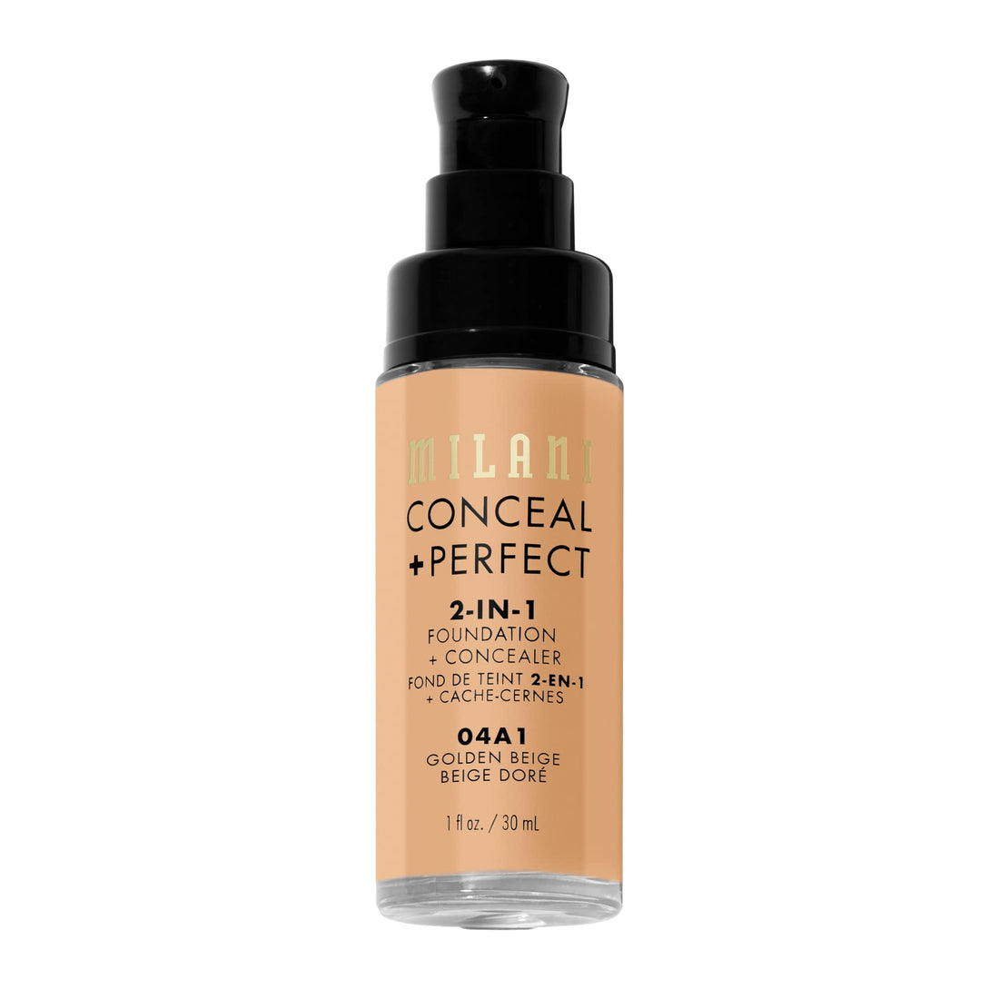 Milani Conceal + Perfect Liquid Foundation - Golden Beige, 1 Fl Oz - Cruelty-Free, Covers Blemishes & Discoloration for Flawless Complexion