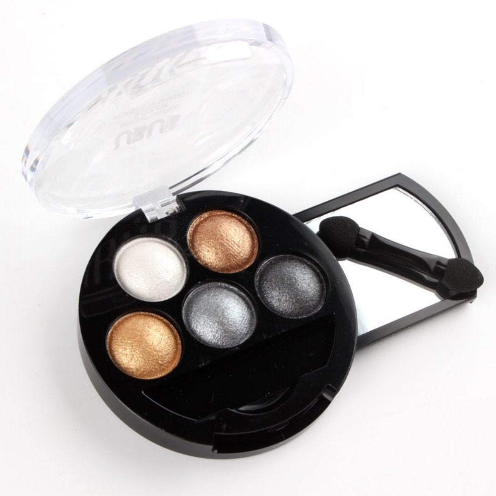 Mallofusa 5 Colors Shades Eye Shadow Powder Metallic Shimmer Cosmetic Palette Charming Highlight Look(Taupe Craze) 4.7oz by Mallofusa