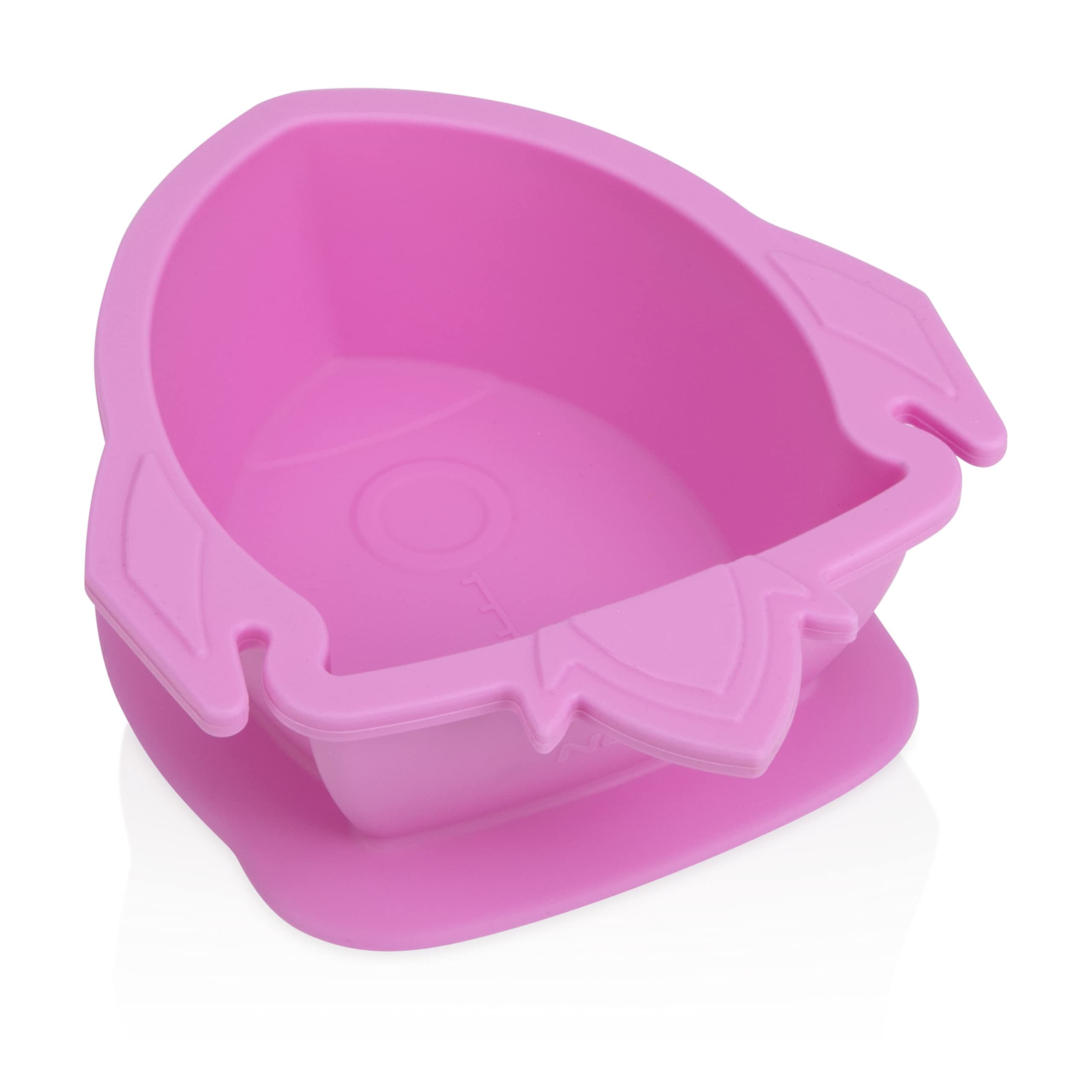 Nuby Sure Grip Silicone Rocket Bowl with Non Slip Base, 6m+, Pink