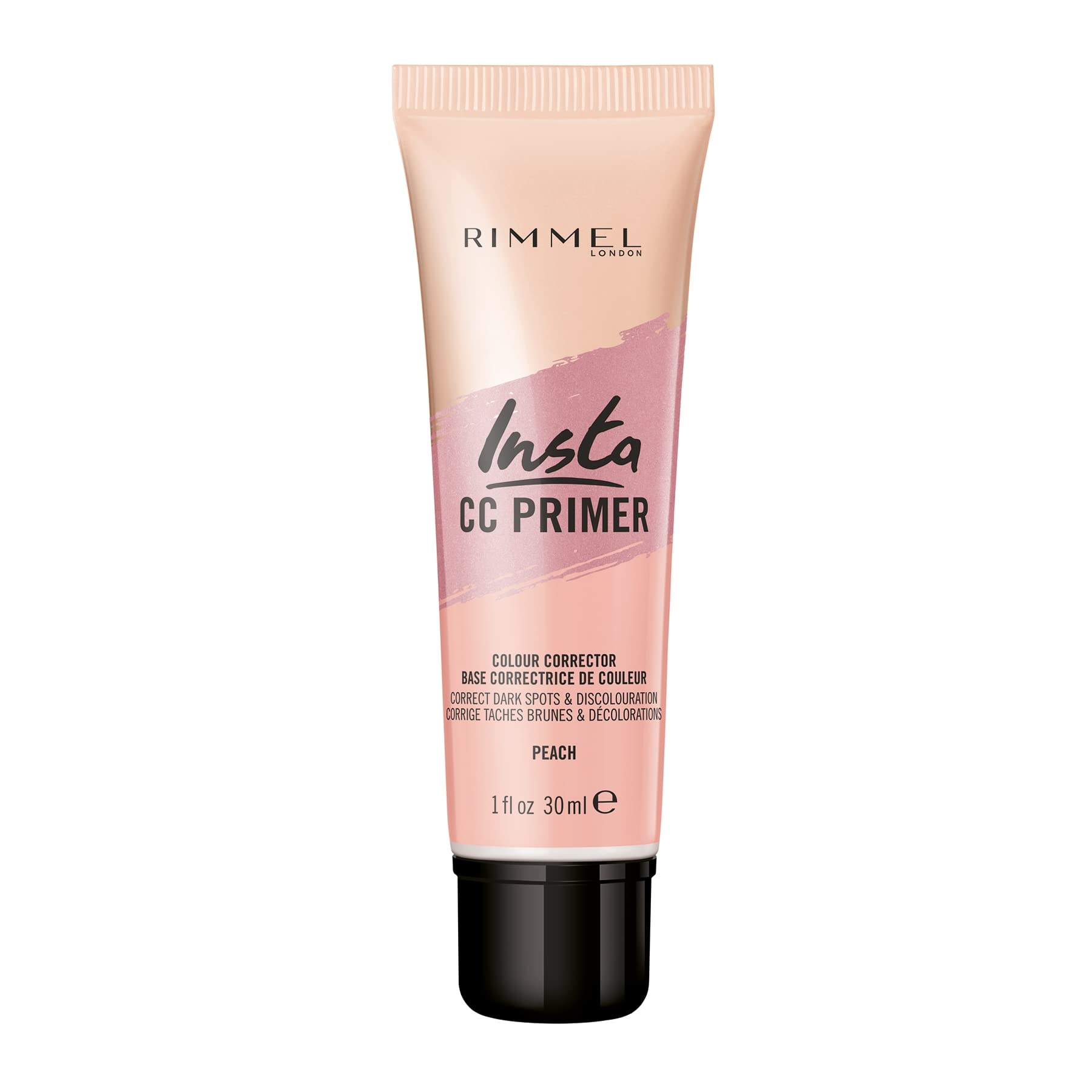 Rimmel London Insta Flawless - 30 Peach - Color-Correcting Primer, Brightening, Evens Skin Tone, Preps Skin, 1oz