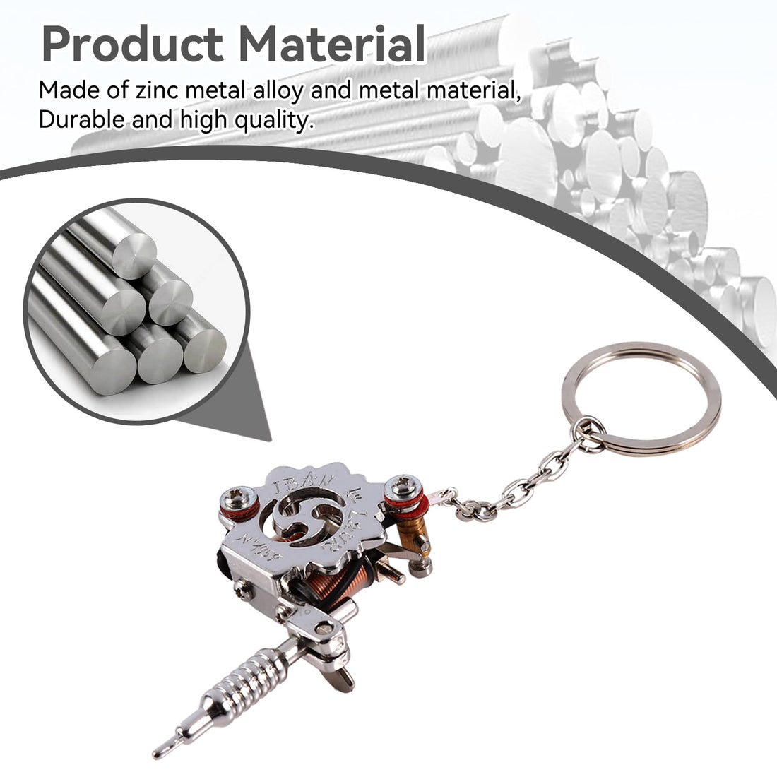 Mini Key-chain,Tattoo Machine Portable Charm Decorative Gun-shaped Keychain for Tattoo Artists.