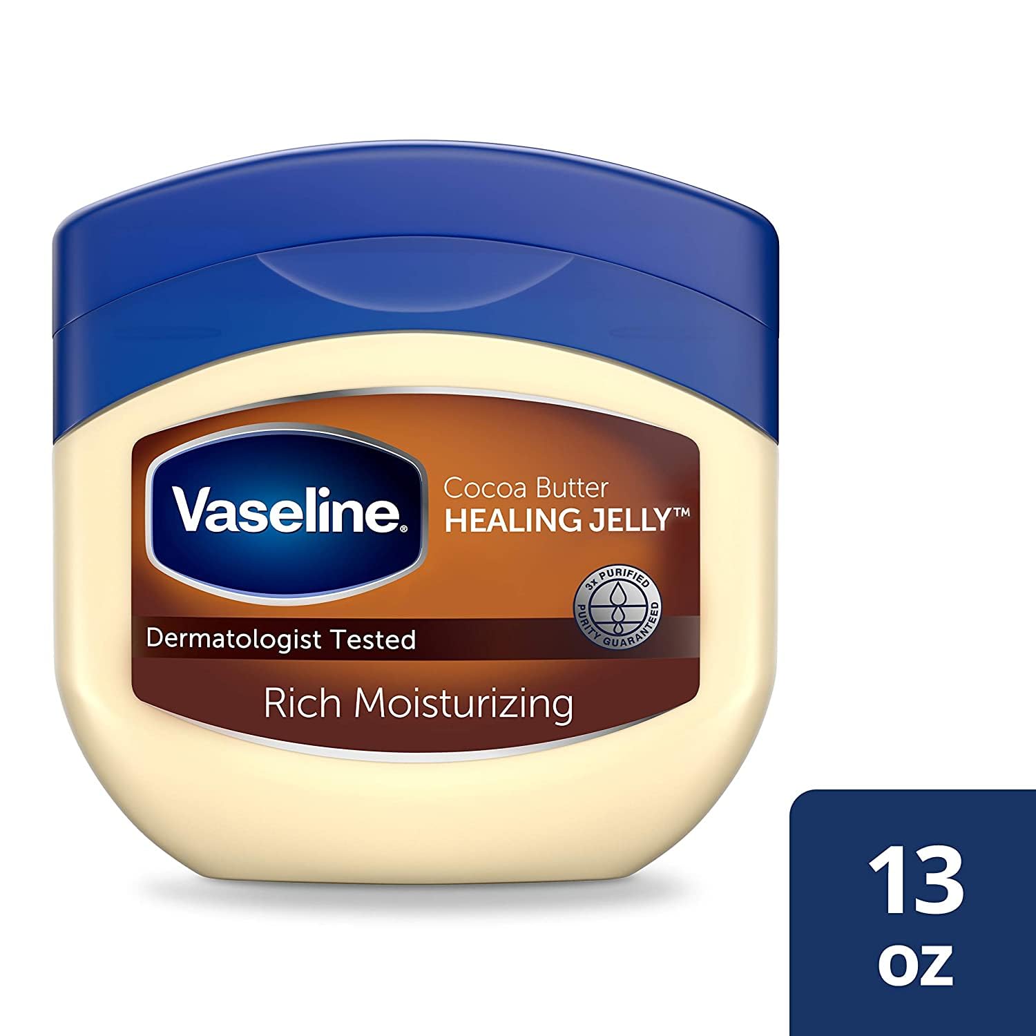 Vaseline Cocoa Butter Healing Jelly - Nourishing Cocoa Butter Petroleum Jelly Moisturizer for Dry Skin Care and Glowing Skin, Scented, 13 Oz (Pack of 2)