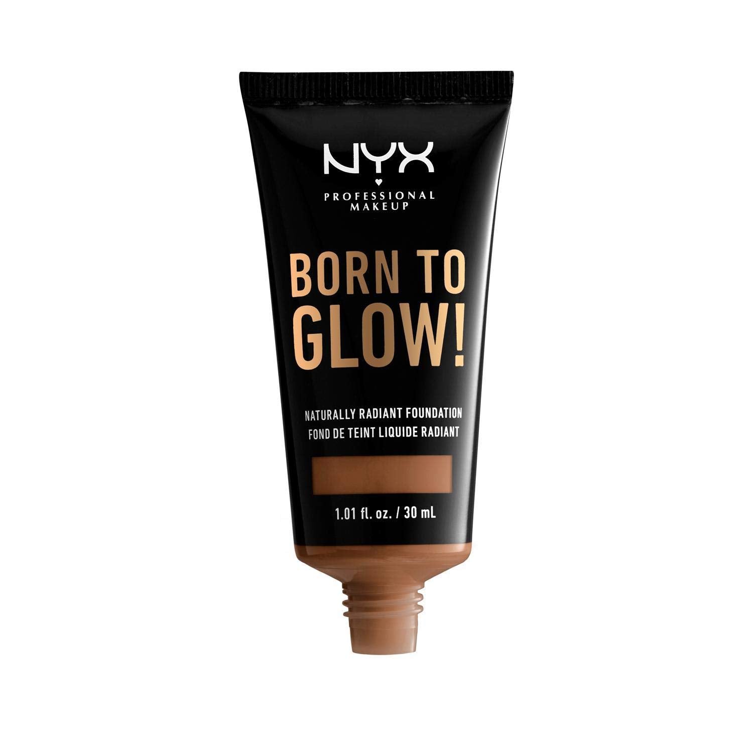 NYX PROFESSIONAL MAKEUP Born To Glow Naturally Radiant Foundation, Medium Coverage - Cappuccino