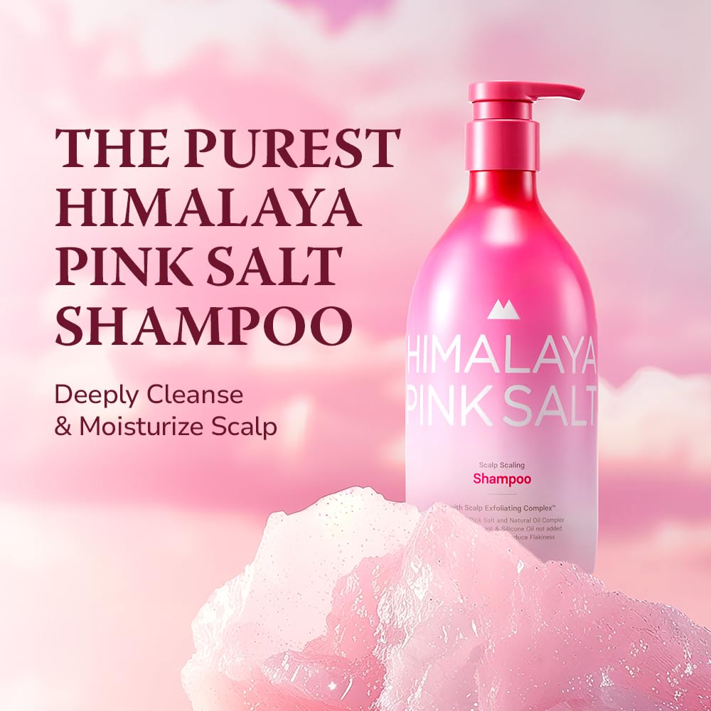 HIMALAYA PINKSALT Scalp Scaling Shampoo - Clarifying Shampoo for Build Up - Clincally Proven Scalp Exfoliator with AHA, PHA - Apple Cider Vinegar, Natural Oil, Silicone-Free, Sulfate Free (21.1oz.)