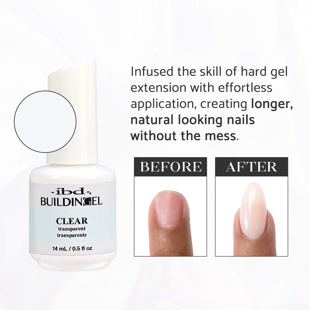 IBD Building Gel, Hard Gel Nail Extension, Clear, 0.5 oz
