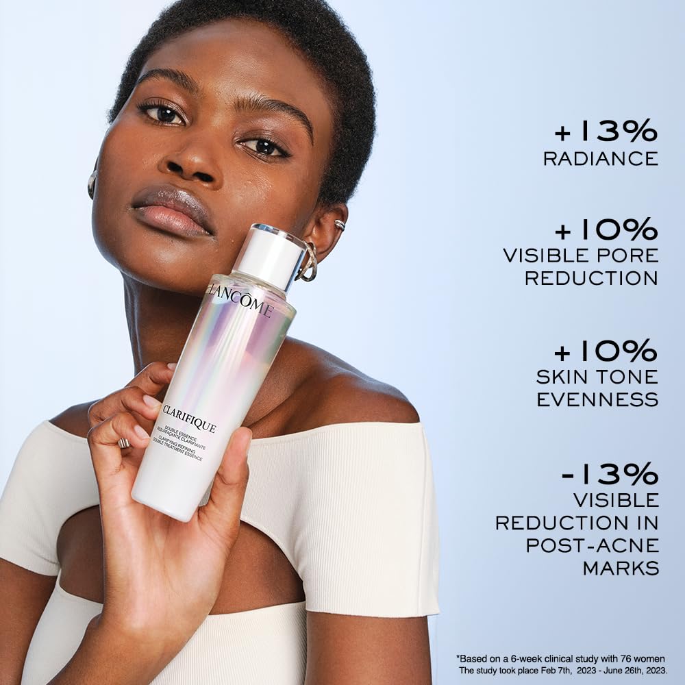 Lancôme Clarifique Double Treatment Essence - Exfoliating, Brightening & Soothing Facial Essence - with Salycilic, Glycolic & Lactic Acids - Improves Skin Radiance, Skin Tone Evenness & Hydration