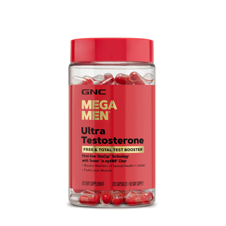 GNC Mega Men Ultra Testosterone | Free & Total Test Booster | 120 Count
