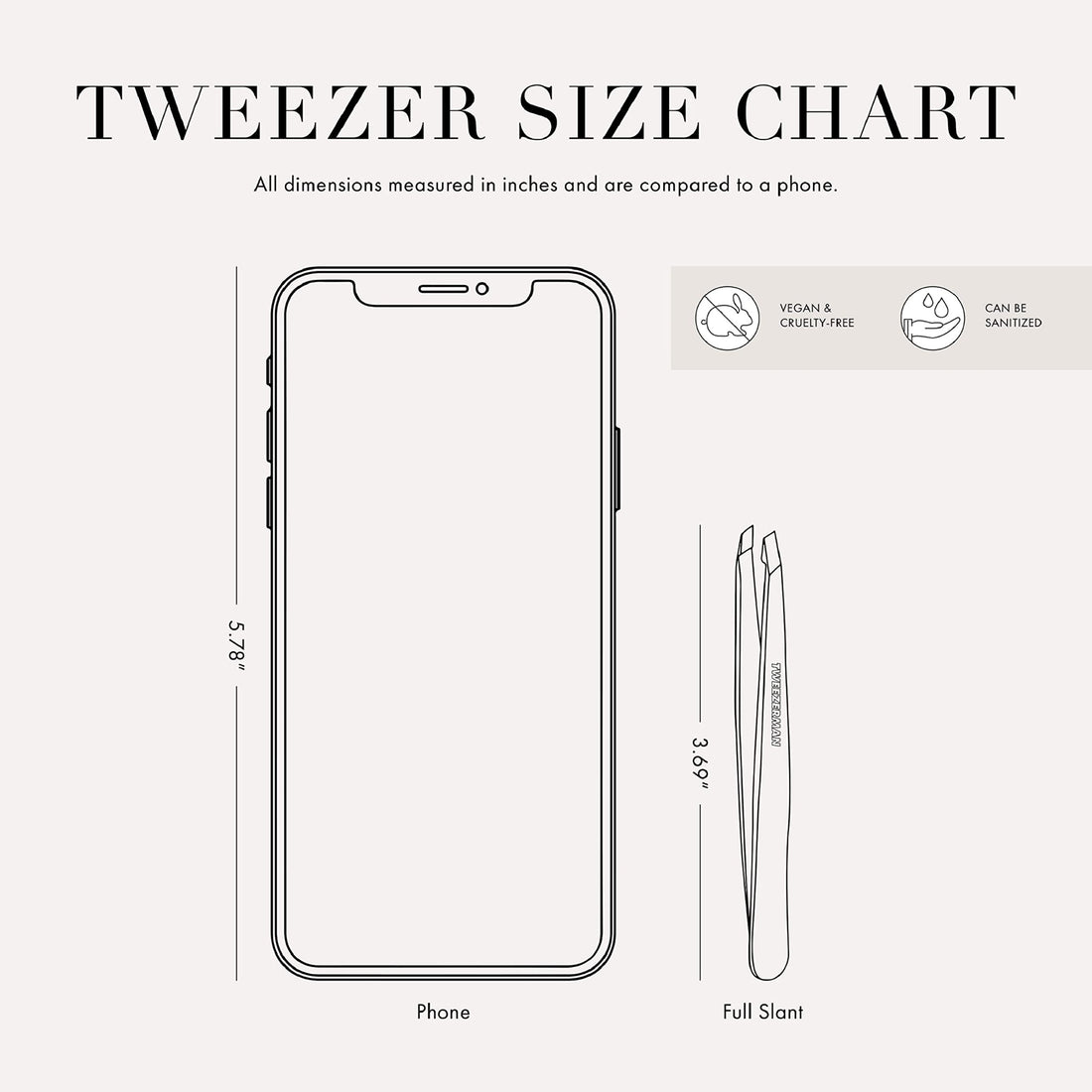Tweezerman Stainless Steel Slant Tweezer, Granite Sky
