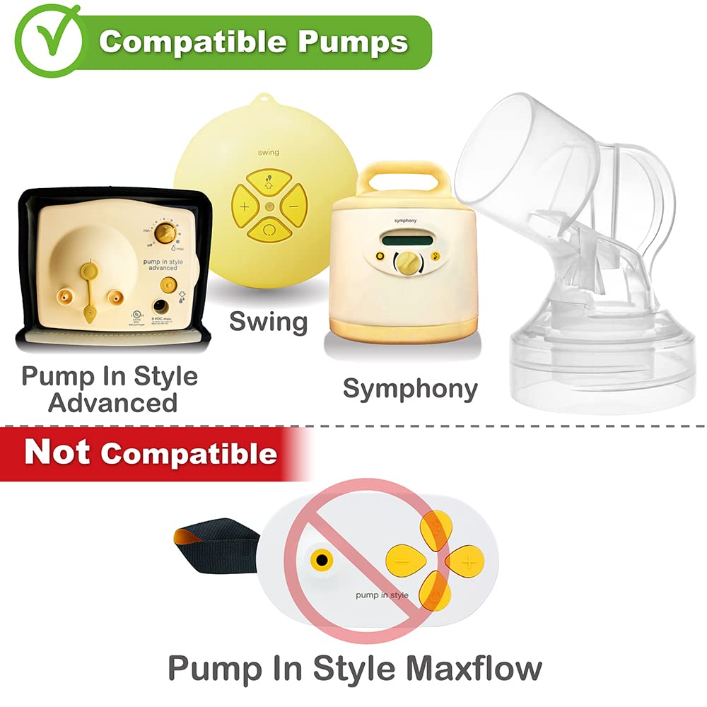 Nenesupply Pump Parts 24mm Flanges Compatible with Medela Breastpump Flange Valve Membrane Connector Compatible with Personalfit Connector Not Original Medela Pump Parts. Pump in Style Symphony