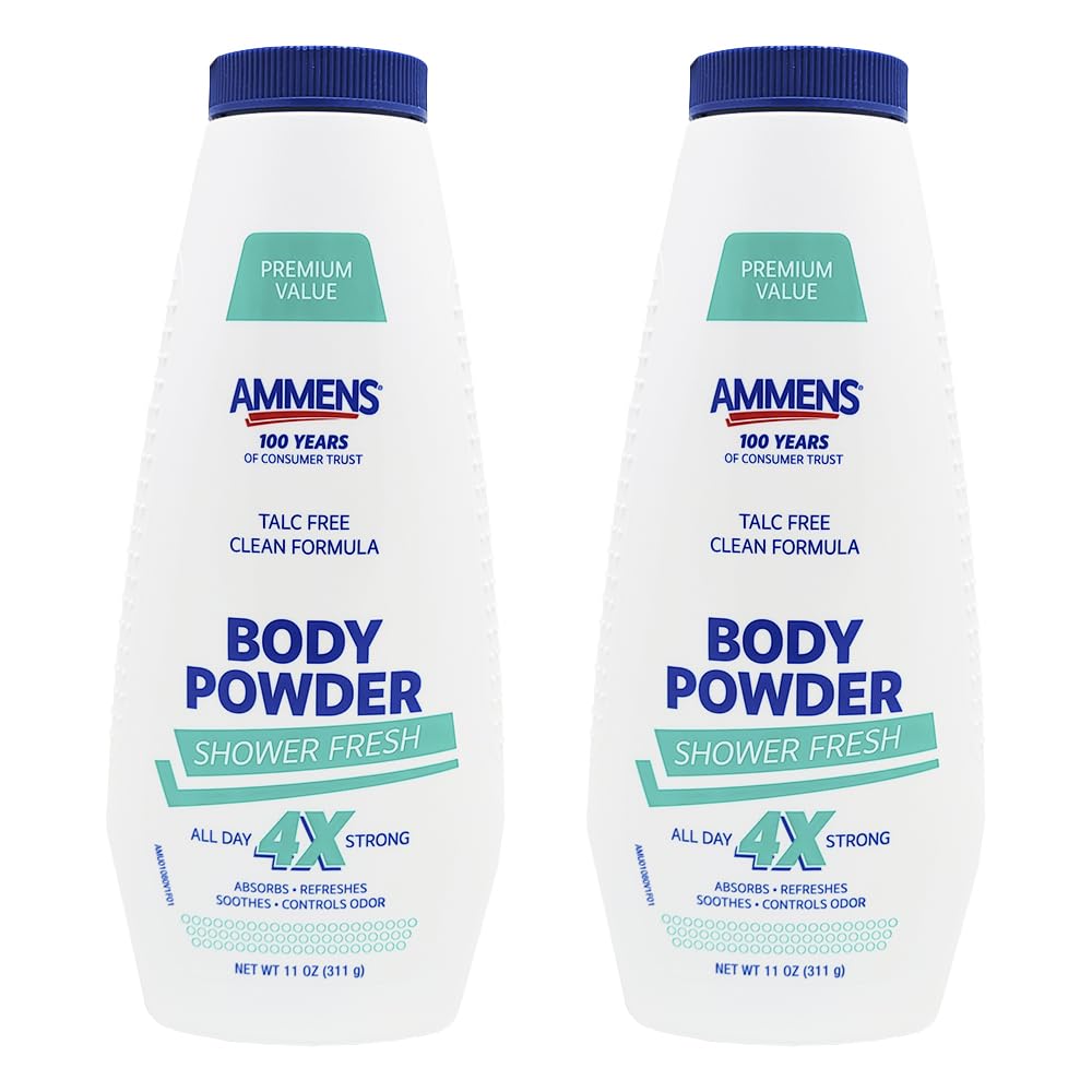 Ammens Medicated Powder, Shower Fresh Formula, 11-Ounce Bottles by Ammens