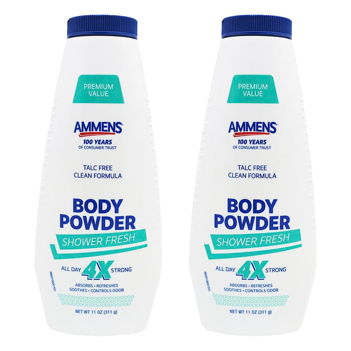 Ammens Medicated Powder, Shower Fresh Formula, 11-Ounce Bottles by Ammens