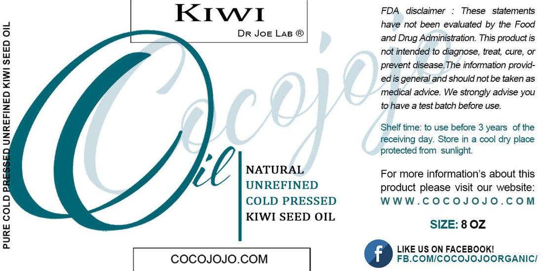 Dr Joe Lab Kiwi Seed Oil 8 oz Pure Natural Cold Pressed Unrefined Extra Virgin Kiwi Oil - for Hair Skin Body Nail and Beard - Moisturizing, Soothing, Hydrating, & Nourishing