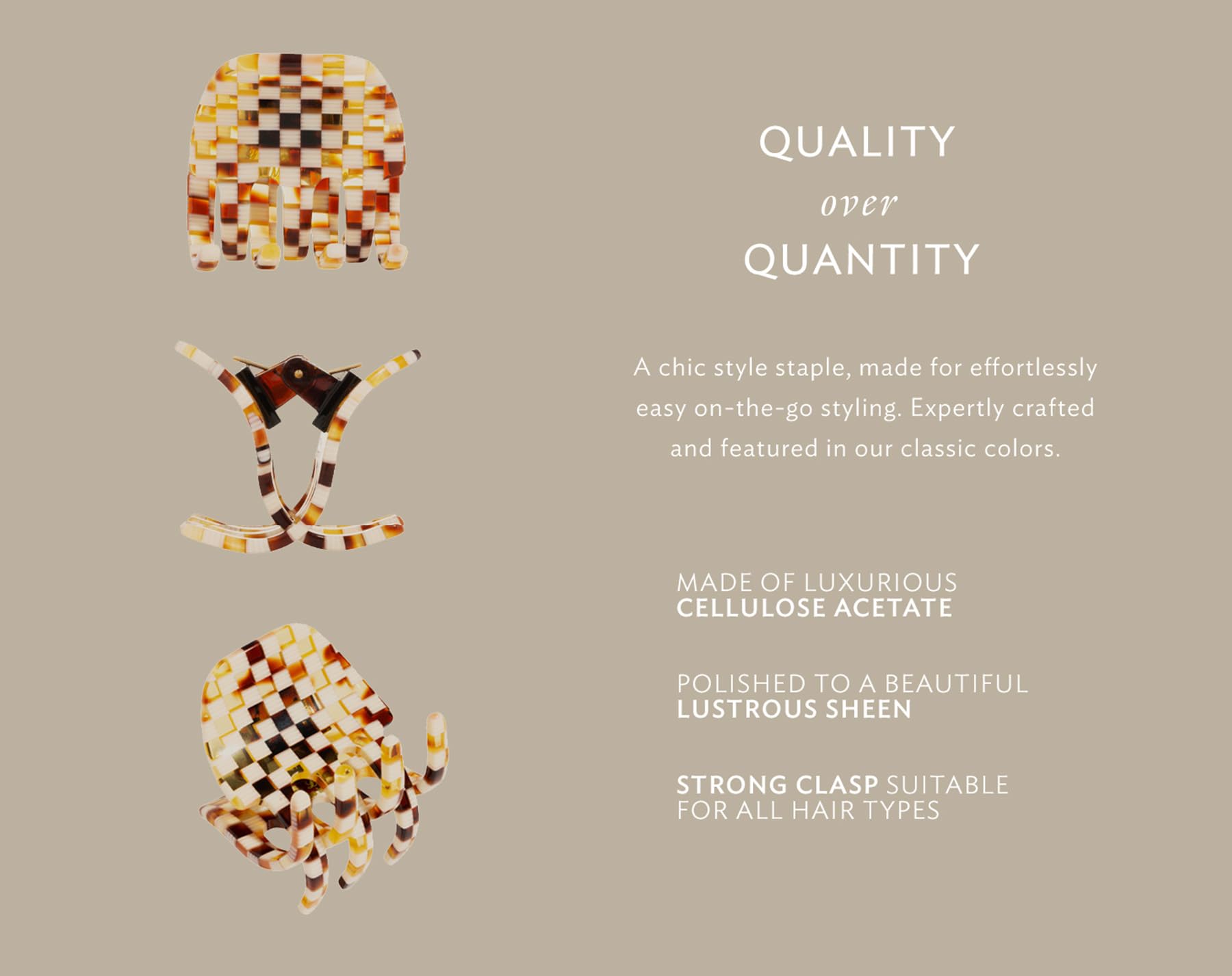 France Luxe Medium Gallery Jaw - Caramel Horn