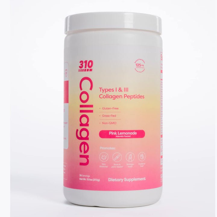 310 Nutrition - Collagen Peptides Protein Powder - Collagen Supplement - Multi Collagen Protein with Vitamins C, D, and E – Keto Friendly – Pink Lemonade 30 Servings