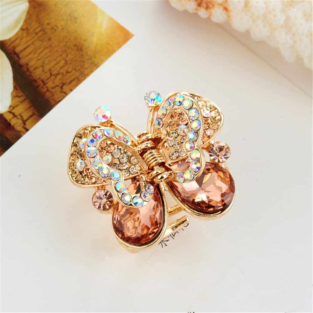 Casualfashion 4Pcs Rare Crystal Rhinestone Butterfly Bangs Clip Bow Hair Claw Gripper for Girl Women 1.261.10 inch