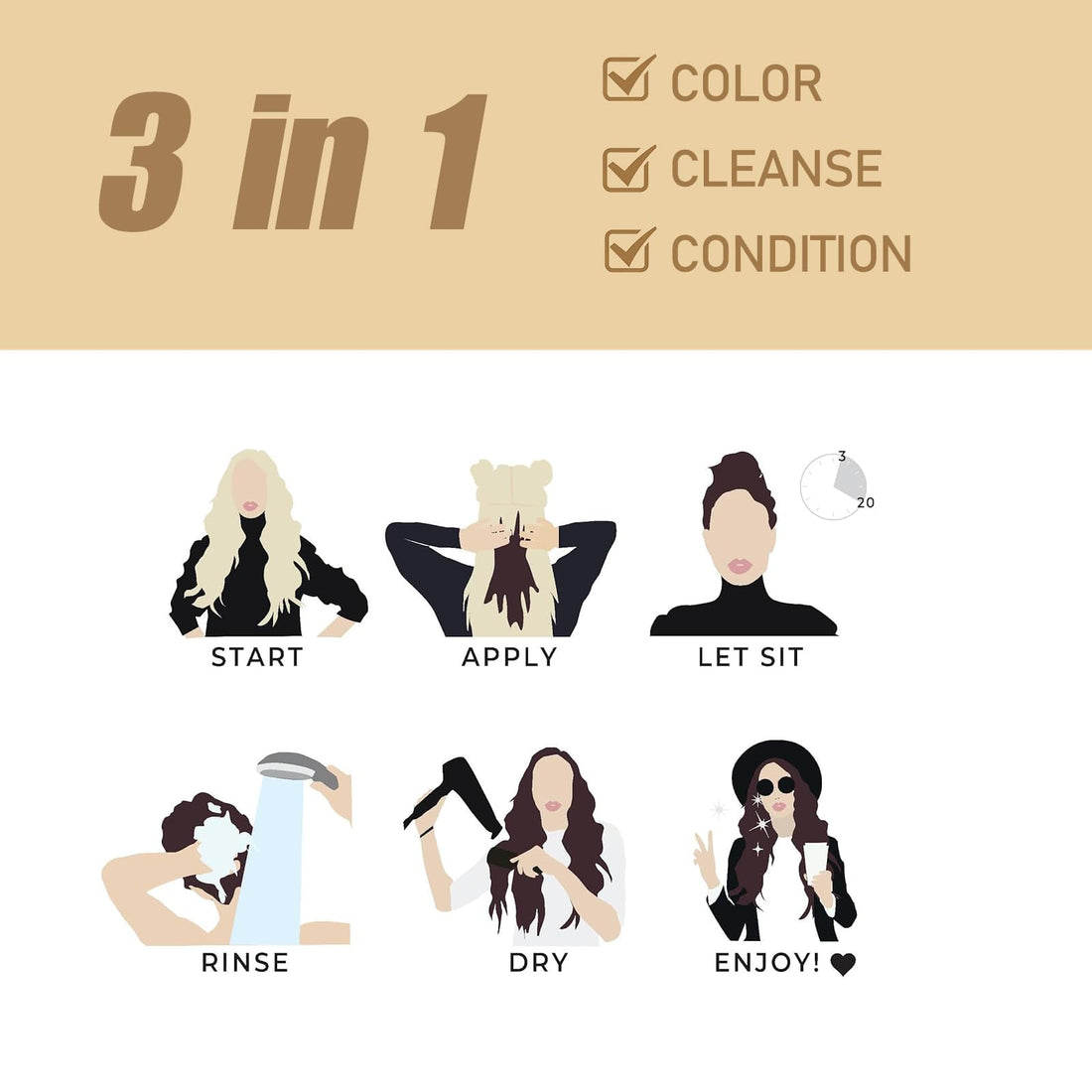 Silver Gray Hair Dye, Hair Dye Shampoo 3 in 1, Silver Hair Shampoo, Hair Color Shampoo for Gray Hair, Champu Para Canas & Shampoo Para Canas Mujer