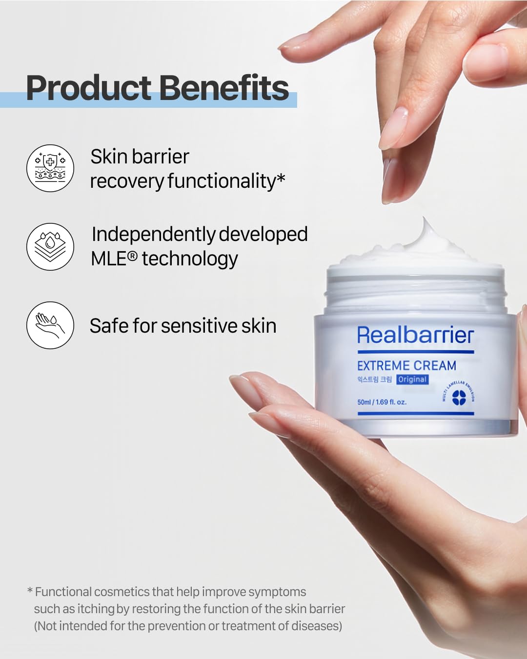 Real Barrier | Extreme Cream | Korean Moisturizer Face Cream, Korean Skin Care | Rich Face Lotion for Sensitive Skin | Hydrating Face Moisturizer with Hyaluronic Acid and Ceramides | 1.69 fl oz (50ml)