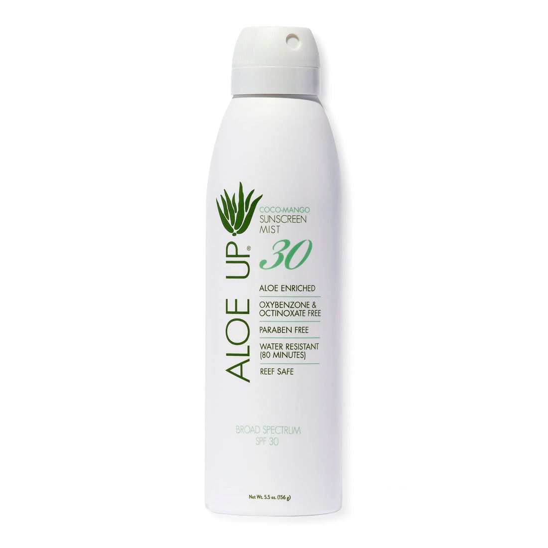 Aloe Up Sun and Skin Care Products White Collection SPF 30 Continuous Spray Sunscreen, White, Coconut-Mango, 6 Ounce