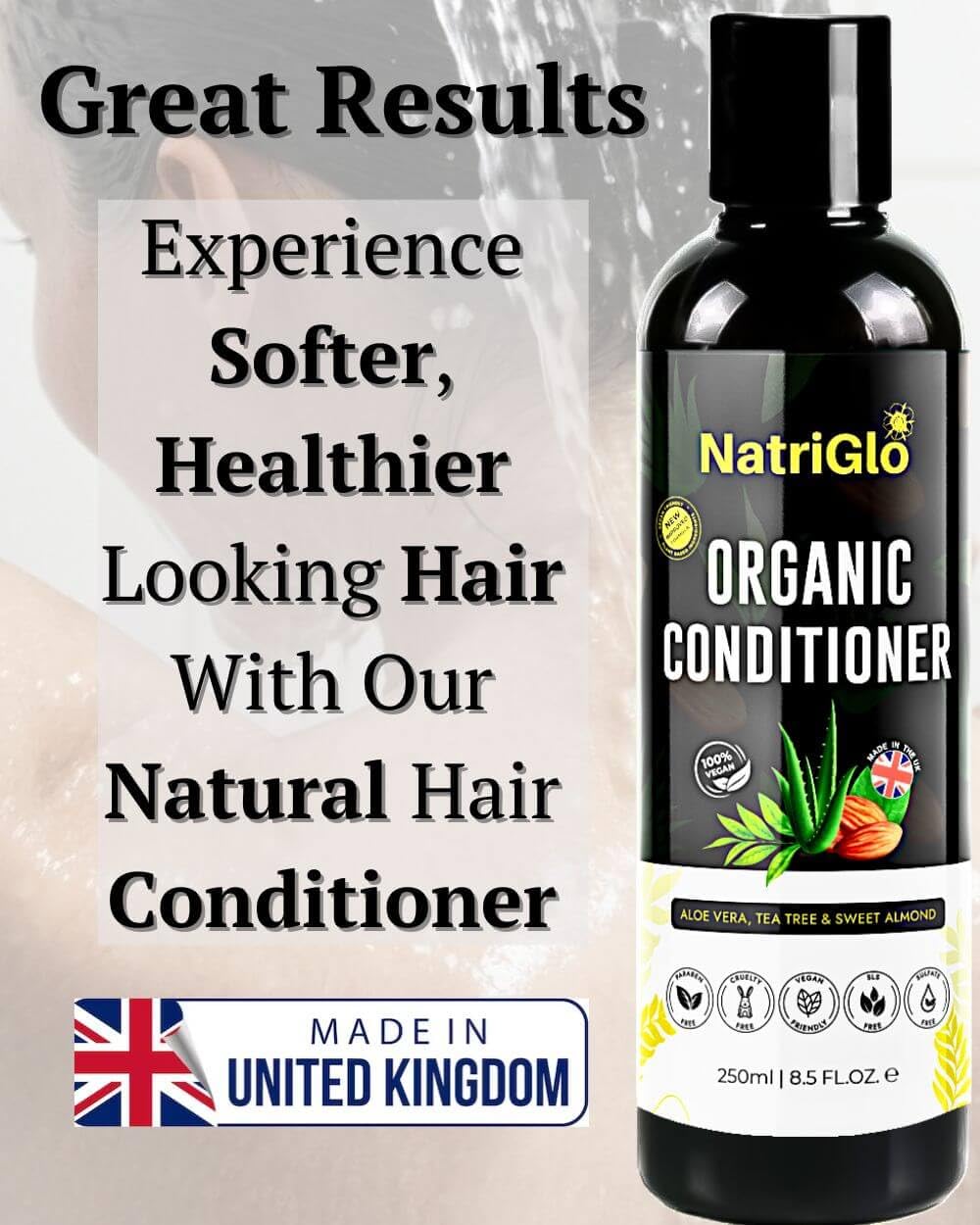 Organic Tea Tree Conditioner for Hair - Hair Conditioner for Dry Damaged Hair, Flaky, Itchy Scalp - Natural Hair Conditioner for Women & Men - Paraben, SLS, and Sulphate Free Conditioner