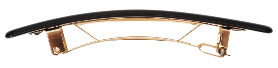 France Luxe Small Luxury Rectangle Barrette Black