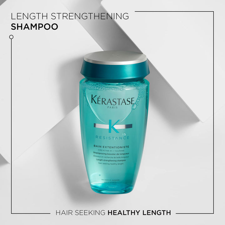 KÉRASTASE Resistance Bain Extentioniste Shampoo, Length Strengthening Shampoo, Protects Hair and Scalp from External Aggressors with Ceramides to Enhance Shine for Damaged Hair, 8.5 Fl Oz