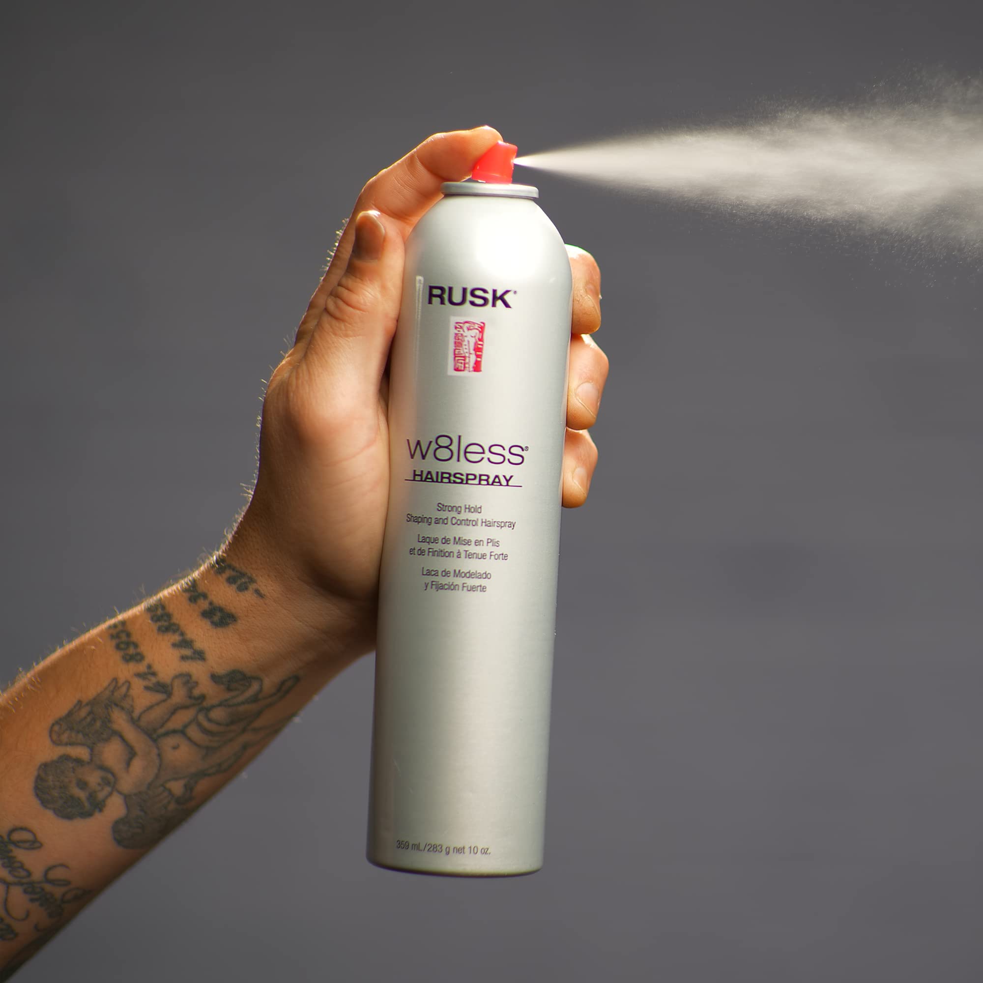 RUSK Designer Collection W8less Strong Hold Shaping and Control Hairspray, 10 fl. oz.