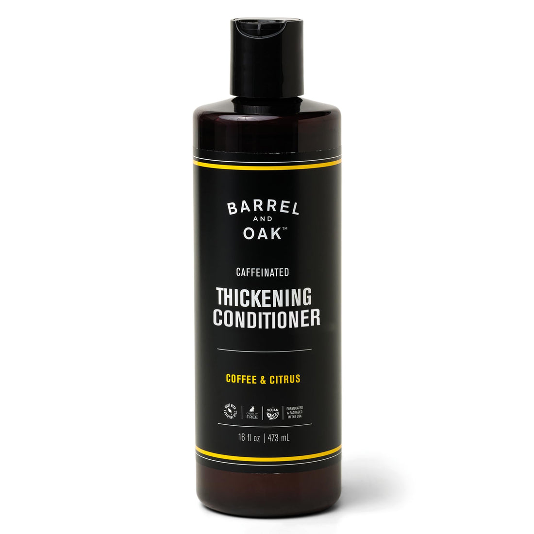 Barrel & Oak - Caffeinated Coffee & Citrus Thickening Conditioner, Thickens & Strengthens Hair, Adds Volume, Moisturizes & Soothes Skin, Vegan (16 oz)