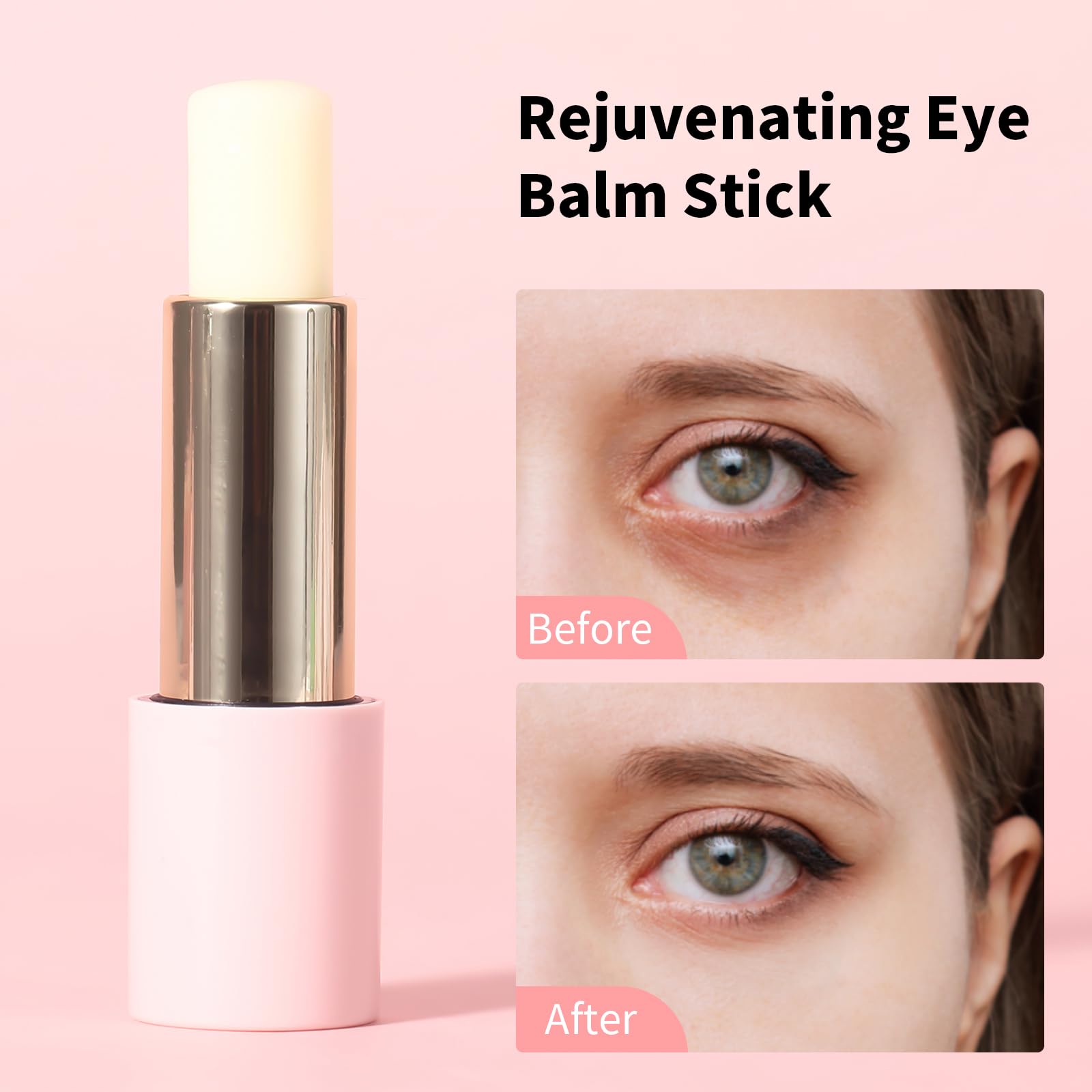 UJhay Retinol Eye Stick, Anti-Aging Eye Cream for Wrinkles, Dark Circles, Puffiness & Bags Under Eyes, All-in-one Multi Eye Balm with Caffeine, Vitamin C, Hydrating & Firming Skin
